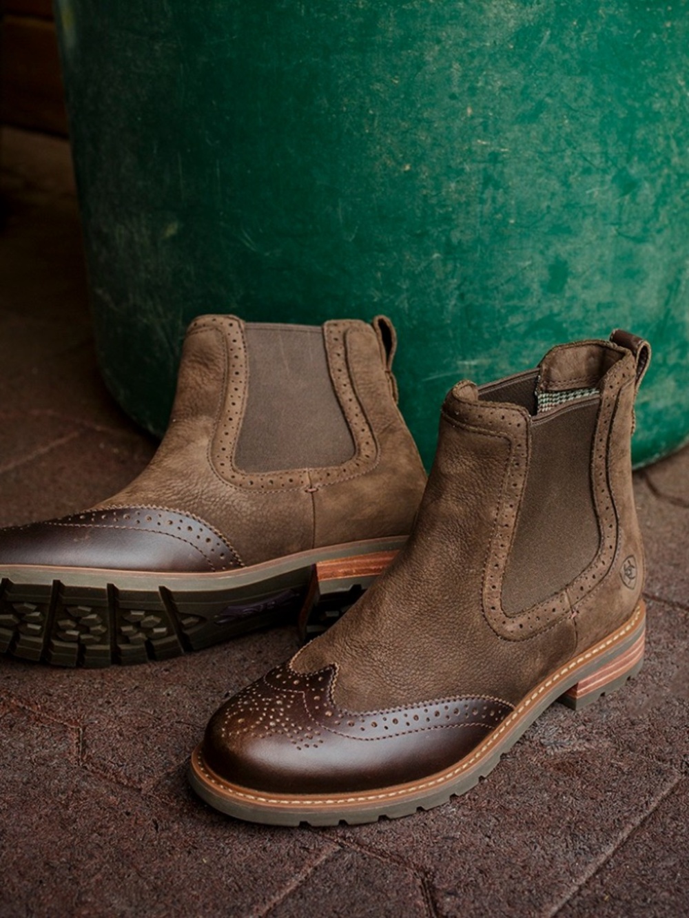 Ariat Ladies Wexford Brogue Chocolate Brown Waterproof Boots